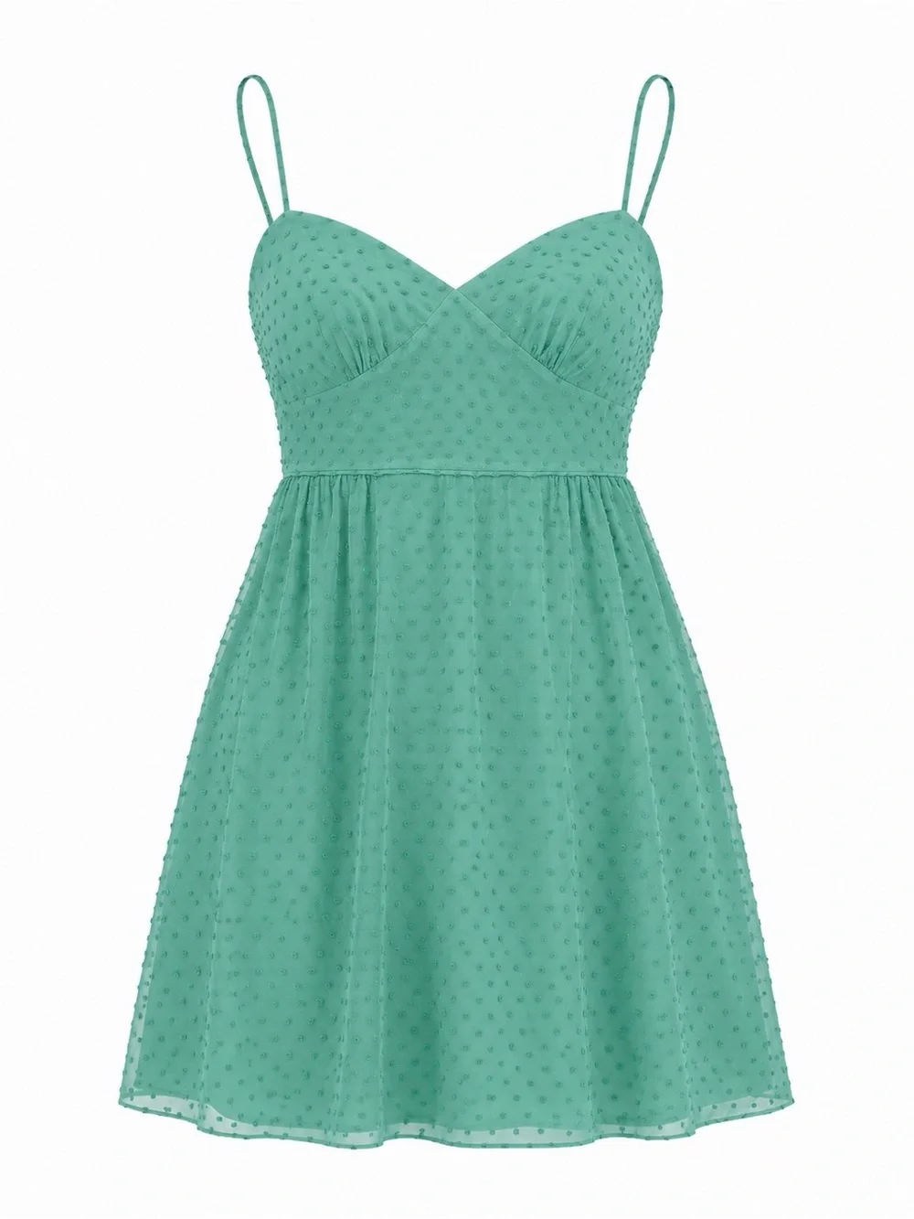 J. Crew Mint Green Swiss Dot uSpaghetti-Strap Mini- NWT